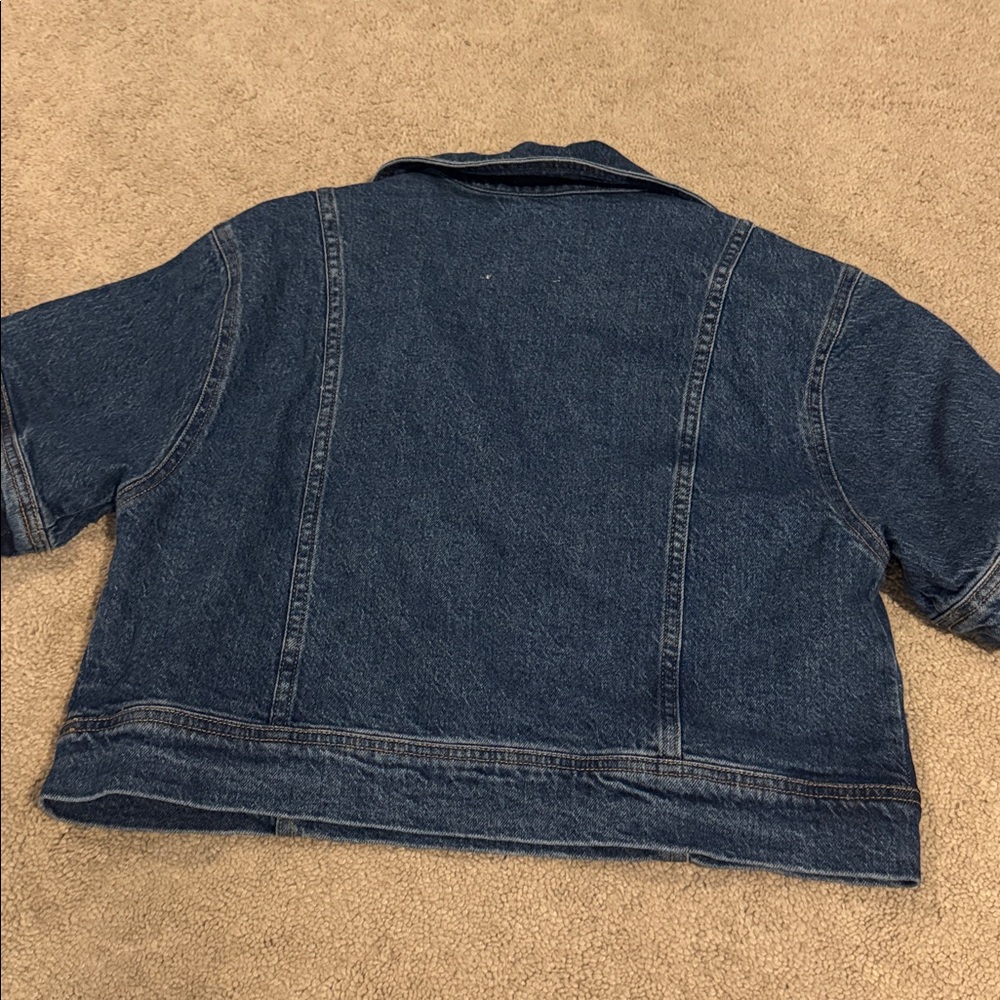 Habitual Dark Blue Cropped Denim Utility Top - Picture 3 of 3